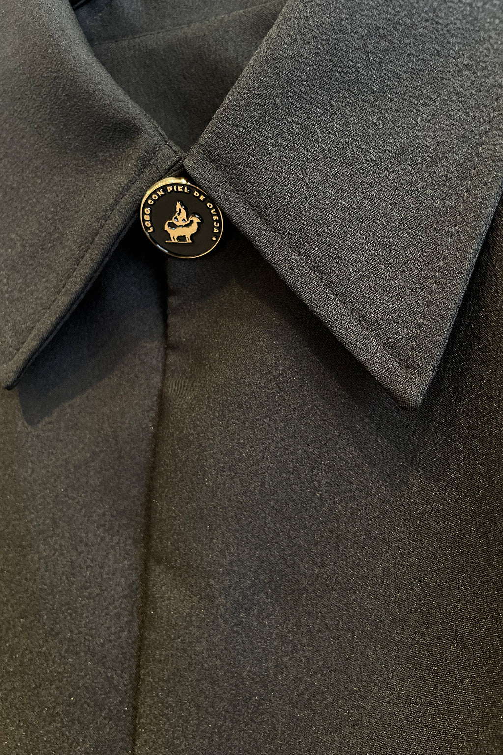Long Crepe Overshirt / Black