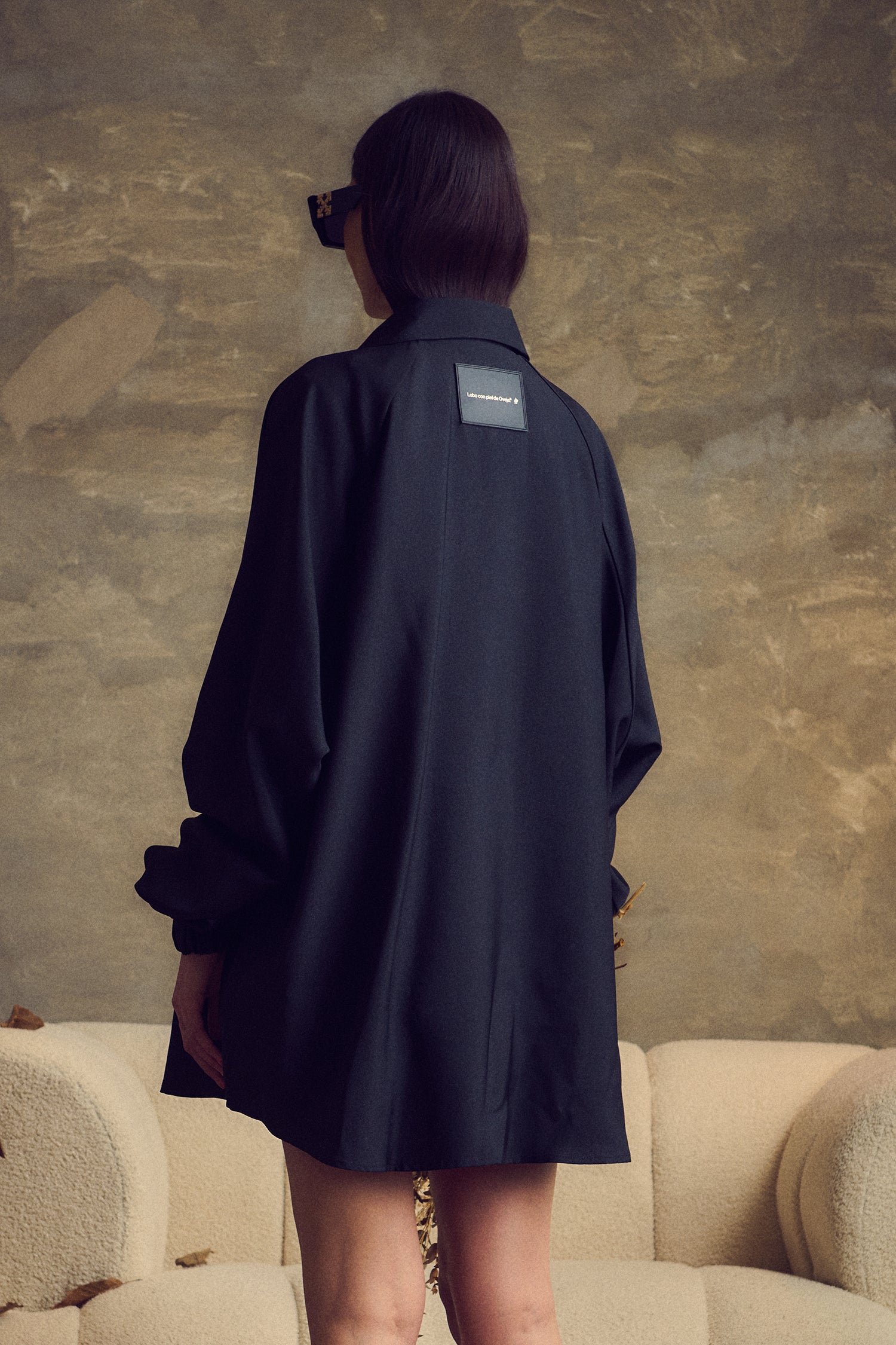 Long Crepe Overshirt / Black