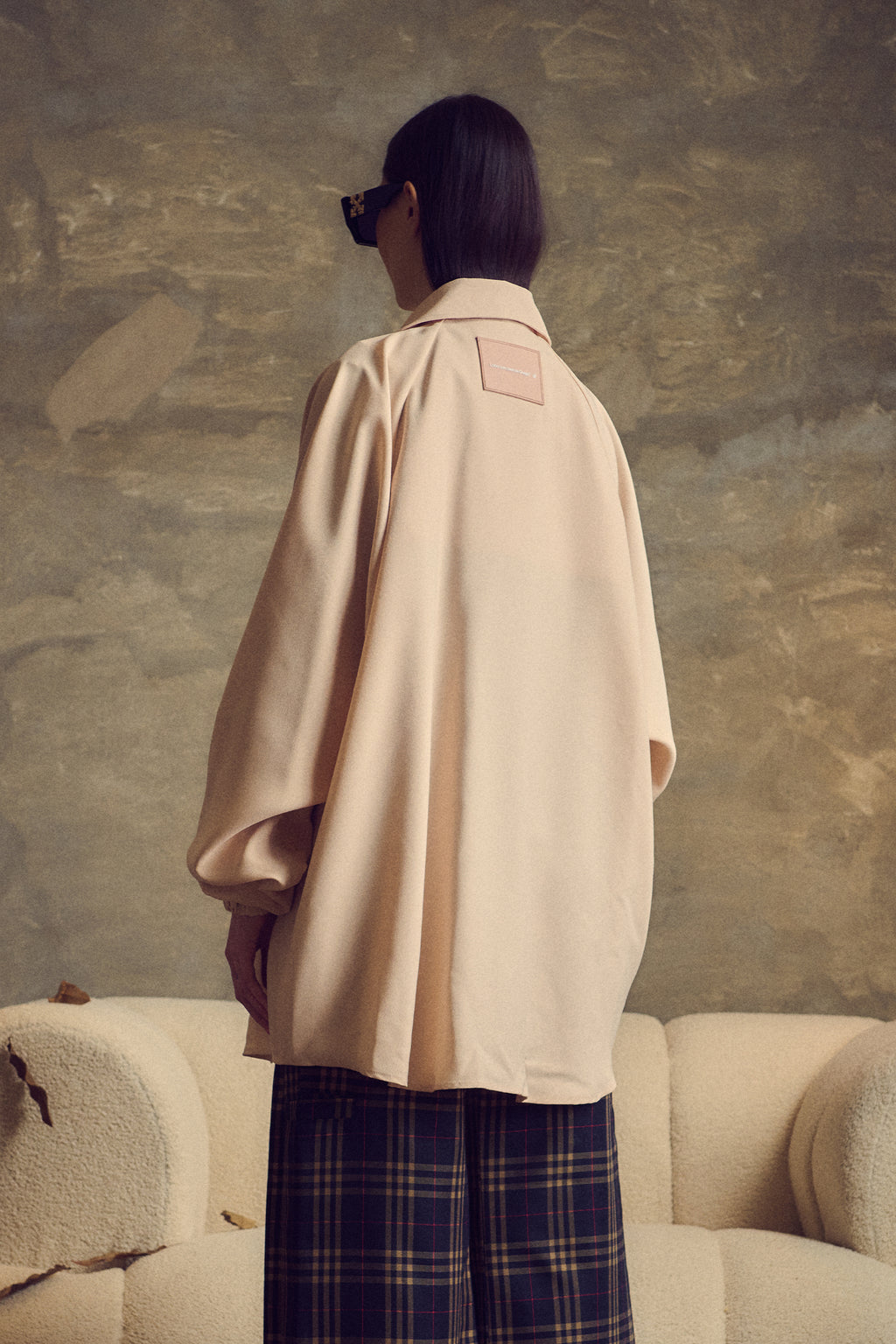 Long Crepe Overshirt / Champagne
