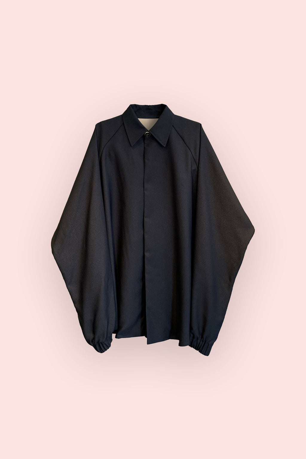Long Crepe Overshirt / Black