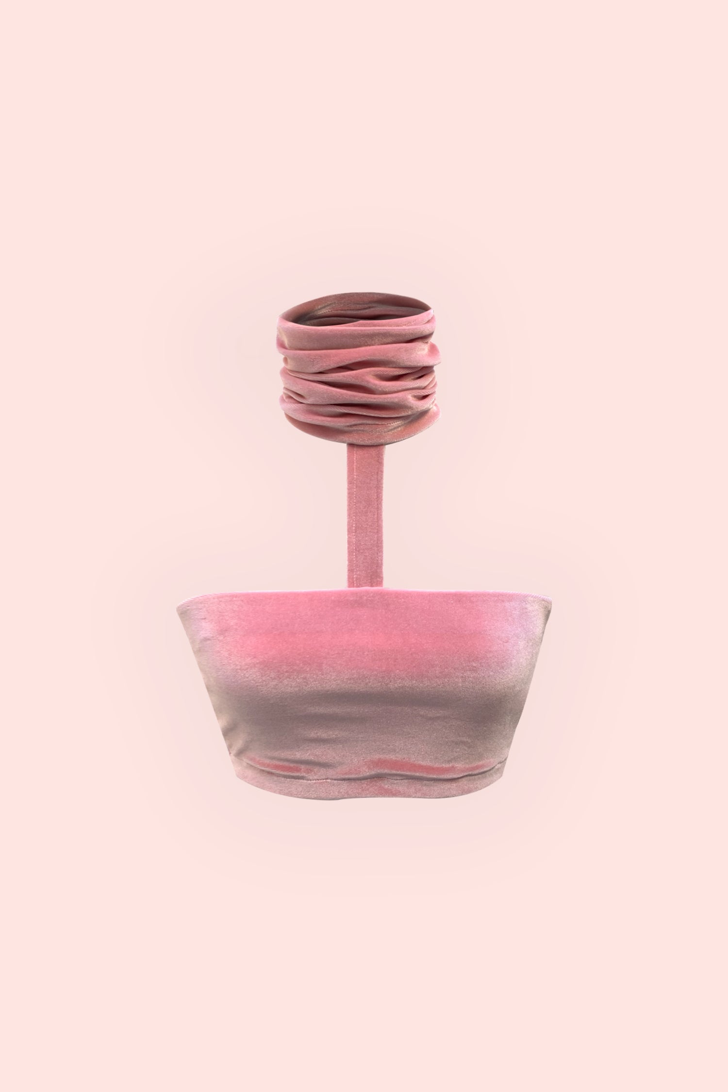 LCPDO Komorebi® Series | Pink velvet turtle neck tube top