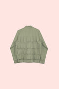Lobo con pie de Oveja | Olive Green Pleated Jacket